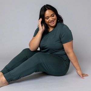 Brand New Lates By Kate pajama shirt sleeve set color Darkest Spruce